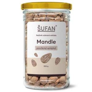 Šufan Mandle pražené solené ve skle 500 g