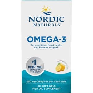 Nordic Naturals Omega 3 690 mg s př&iacute;chut&iacute; citronu 60 kapsl&iacute;
