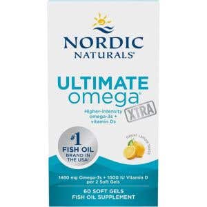 Nordic Naturals Ultimate Omega Xtra + Vitamin D3 1480 mg + 1000 IU &ndash; citron 60 kapsl&iacute;