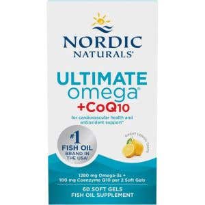 Nordic Naturals Ultimate Omega + CoQ10 1280 mg + 100 mg s příchutí citronu 60 kapslí
