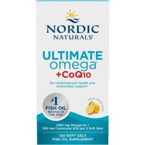 Nordic Naturals Ultimate Omega + CoQ10 1280 mg + 100 mg - citron 120 kapslí