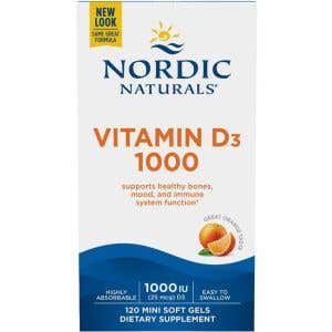 Nordic Naturals Vitam&iacute;n D3 1000 IU s př&iacute;chut&iacute; pomeranče 120 kapsl&iacute;