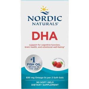 Nordic Naturals DHA 830 mg - jahoda 90 kapslí
