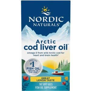 Nordic Naturals Arctic Cod Liver Oil - Olej z tresč&iacute;ch jater s př&iacute;chut&iacute; citronu 90 kapsl&iacute;