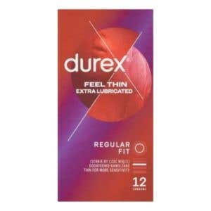 Durex Feel Thin Extra Lubricated kondomy 12 ks