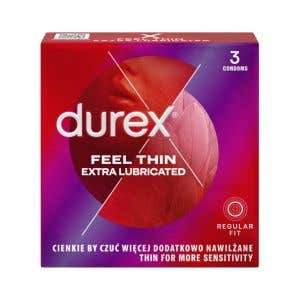 Durex Kondomy Feel Thin Extra Lubricated 3 ks