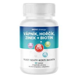 MOVit Energy V&aacute;pn&iacute;k Hořč&iacute;k Zinek Biotin 90 tablet