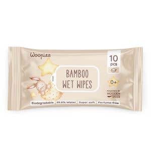 Wooden Spoon Woopies Rozložiteln&eacute; vlhčen&eacute; ubrousky 10 ks