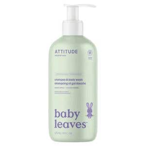Attitude Baby leaves Dětské tělové mýdlo a šampon 2v1 s vůní sladkého jablka 473 ml