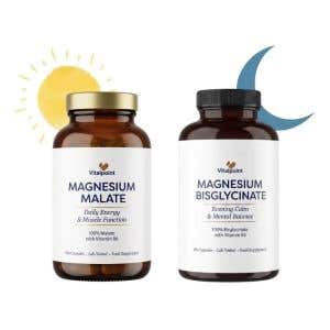 Vitalpoint Premium Balíček hořčíků – Magnesium Bisglycinate + Malate 180 kapslí