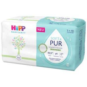 HiPP Babysanft Čistiace vlhčené obrúsky Soft & Pur 3x48 ks