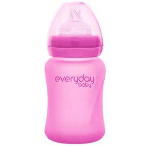 Everyday Baby Skleněná láhev s termo senzorem 150 ml – Pink