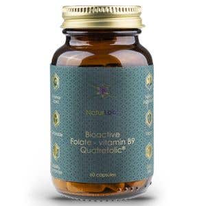 NaturLabs Vitamín B9 Bioaktivní folát Quatrefolic - Kyselina listová 60 kapslí – Expirace 31/08/2026