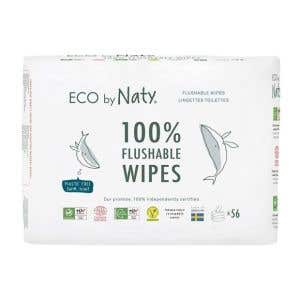 Eco by Naty Vlhčené ubrousky splachovatelné bez vůně 3 x 56 ks