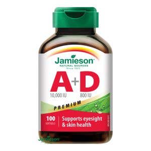 Jamieson Vitamíny A a D Premium 10000 IU/ 800 IU 100 kapslí