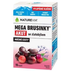 NatureVia Mega Brusinky Akut 15 kapslí