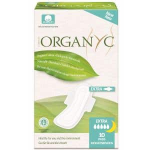 Organyc Dámské vložky s křidélky extra silné prodloužené BIO 7 ks