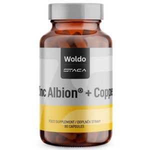 WoldoHealth Staca Zinek Albion s měd&iacute; 90 kapsl&iacute;