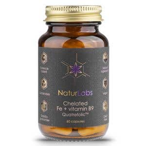 NaturLabs Železo chel&aacute;tov&eacute; a vitam&iacute;n B9 60 kapsl&iacute;
