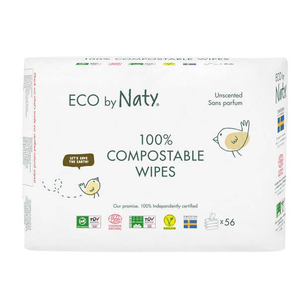 Eco by Naty Vlhčené ubrousky bez vůně – pro citlivou pokožku 3 x 56 ks