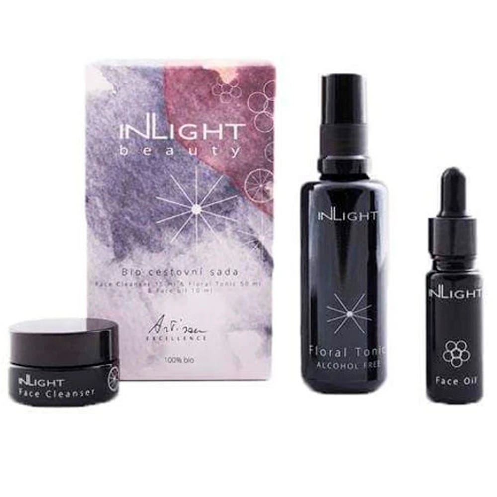 Inlight Cestovní sada BIO - čistící balzám 15 ml, tonik 50 ml, denní olej 10 ml