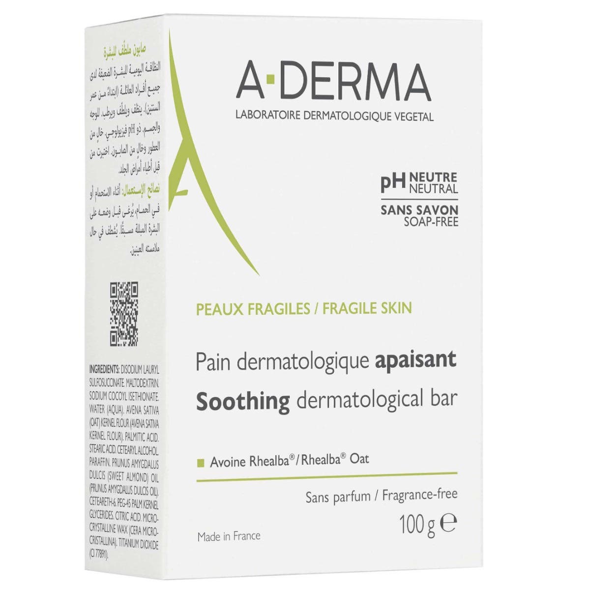 A-Derma Dermatologická mycí kostka pro citlivou pokožku 100 g Obrázek