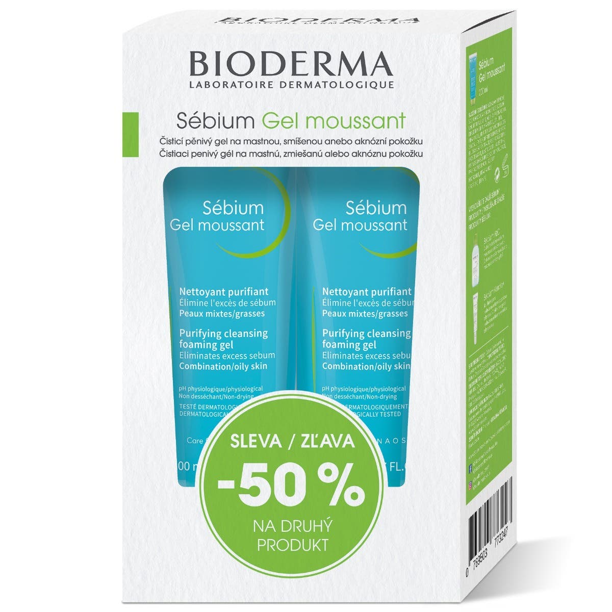 Bioderma Sébium Gel Moussant čistící gel na akné 200 ml 1+1