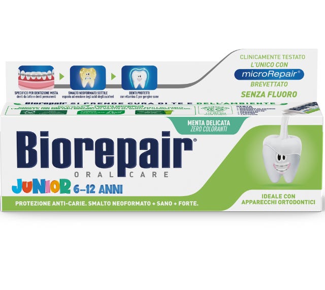 Biorepair Zubní pasta Junior 6-12 let máta 75 ml
