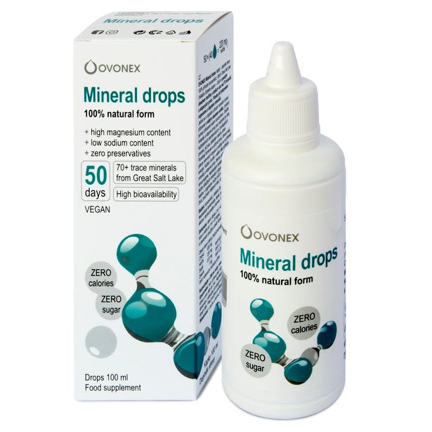Ovonex s.r.o. Ovonex - LIQUID ALKALIC MINERAL DROPS, 100ml Obrázek