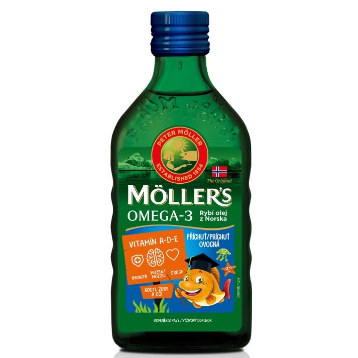 Mollers Omega 3 rybí olej ovocná příchuť 250 ml Obrázek