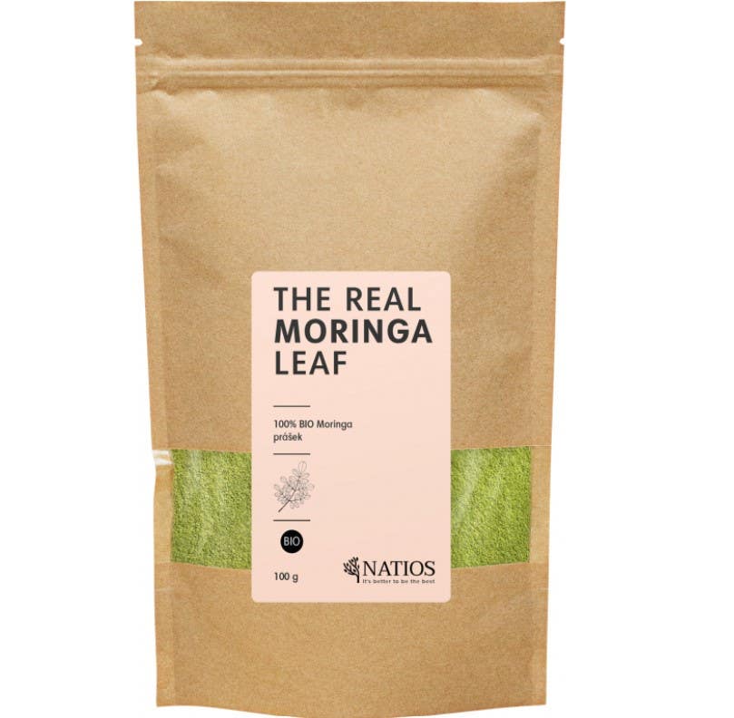 Natios Moringa Leaf prášek BIO 100 g - Expirace 06/01/2024