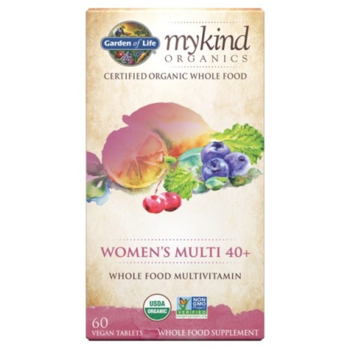 Garden of life Mykind Organics Women's Multi 40+, multivitamín pro ženy, 60 rostlinných tablet Obrázek