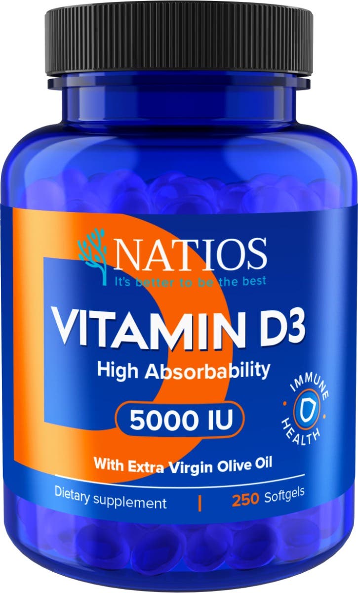 Natios Vitamín D3 5000 IU 250 softgel kapslí