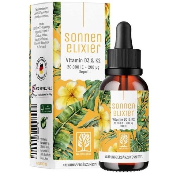 Naturtreu Sluneční elixír Vitamin D3 & K2 MK7 30 ml