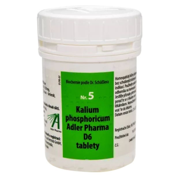 Adler Pharma Schüsslerovy soli – Nr.5 Kalium phosphoricum D6 2000 tablet