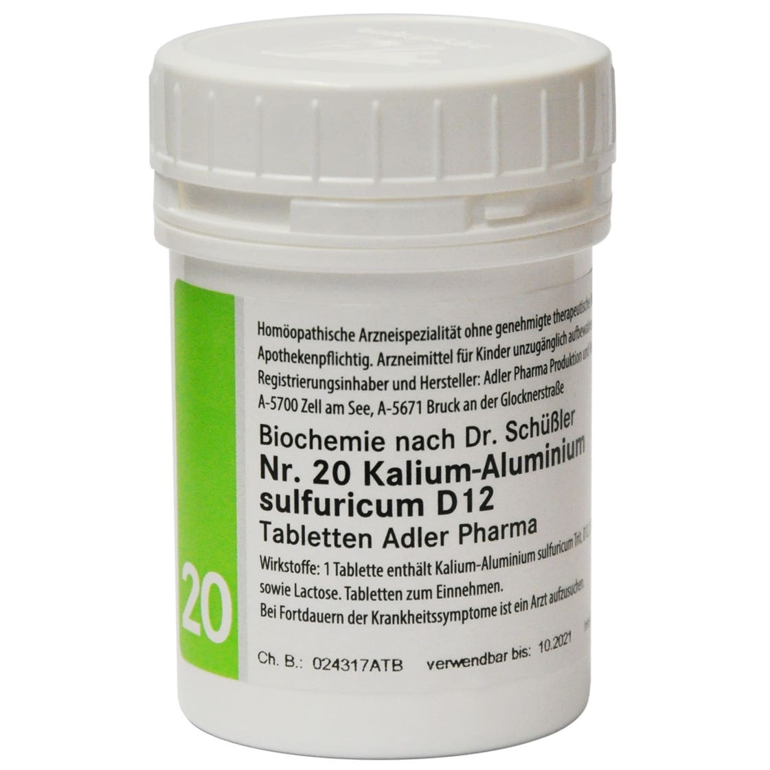 Adler Pharma Schüsslerovy soli - Nr. 20 Kalium-Aluminium sulfuricum D12 400 tablet