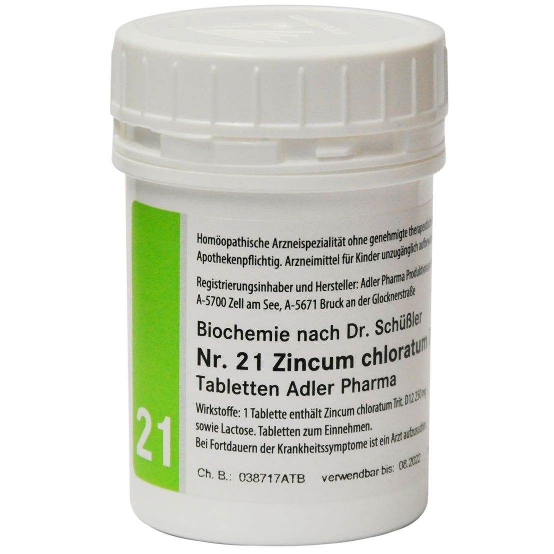 Adler Pharma Schüsslerovy soli - Nr. 21 Zincum chloratum D12 400 tablet