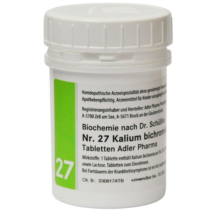 Adler Pharma Schüsslerovy soli - Nr. 27 Kalium bichromicum D12 400 tablet