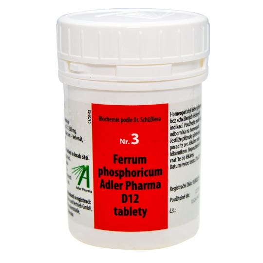 Adler Pharma Schüsslerovy soli – Nr.3 Ferrum phosphoricum D12 400 tablet