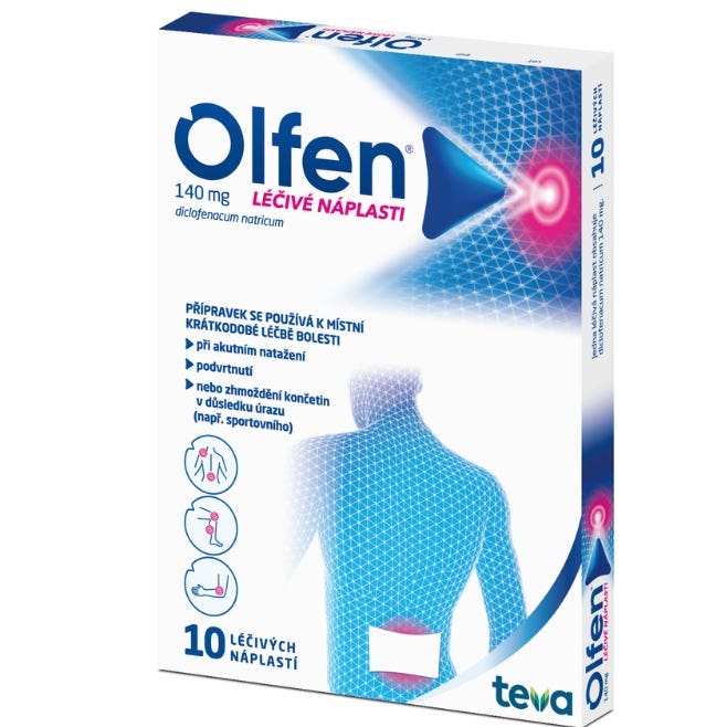 Olfen 140 mg léčivé náplasti 10 ks Obrázek