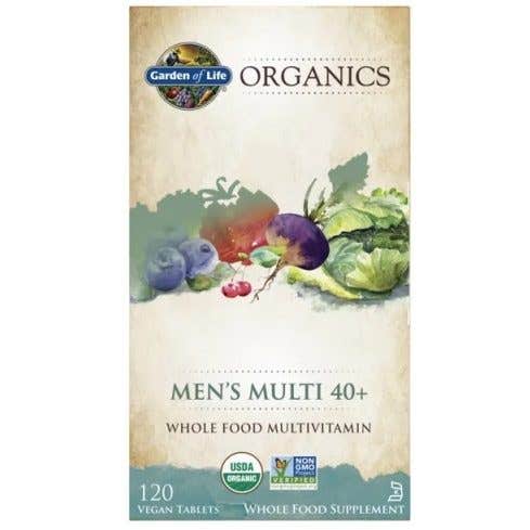 Garden of Life Organics Mens 40 Multi - multivitamín pro muže od 40 let - 120 tablet