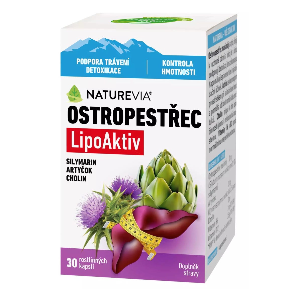 NatureVia Ostropestřec LipoAktiv 30 kapslí koupíte na Vitalpoint.cz