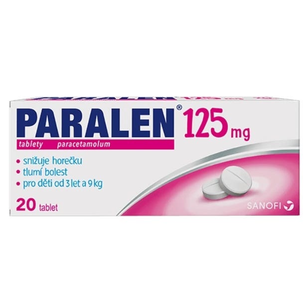 Paralen 125mg 20 tablet Obrázek