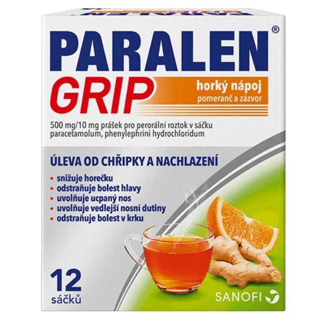 Paralen Grip Horký nápoj pomeranč a zázvor 12 sáčků Obrázek