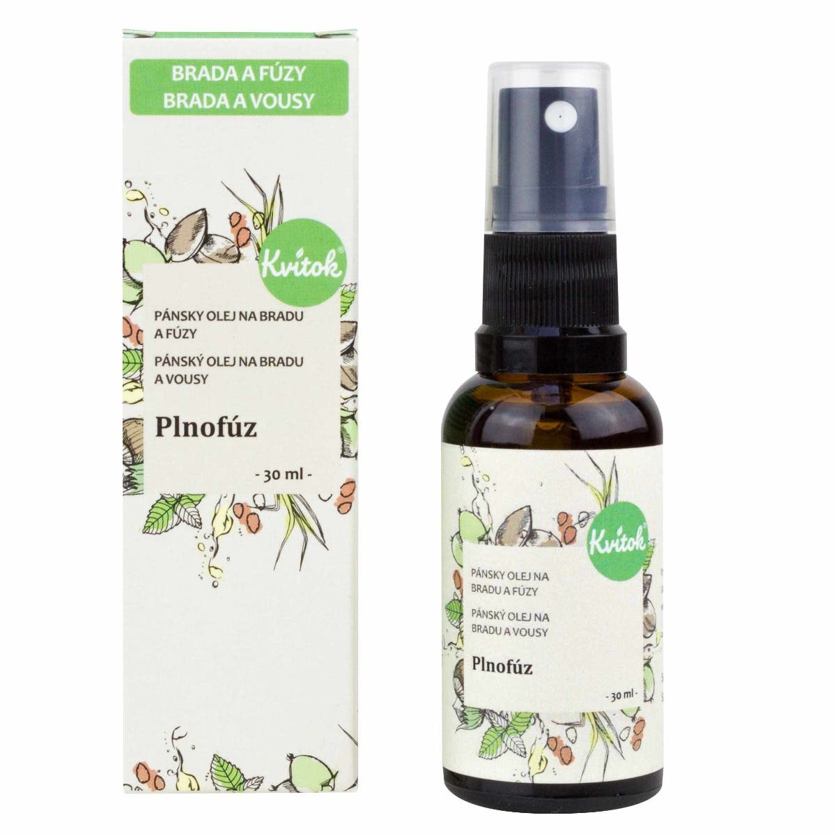 Kvitok Ošetřující olej na bradu a vousy – Plnovous 30 ml