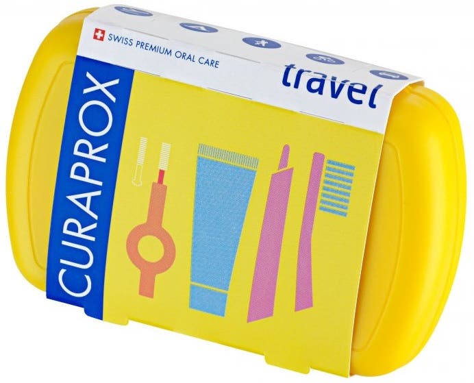 Curaprox Travel set žlutý 2 ks zubních kartáčků + zubní pasta 10 ml dárková sada koupíte na Vitalpoint.cz