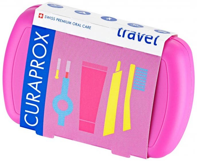 Curaprox Travel set růžový Cestovní sada pro ústní hygienu 1 ks