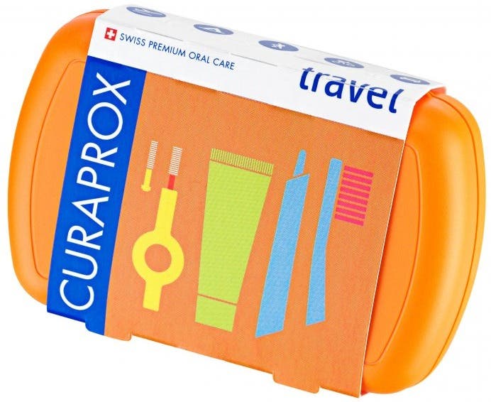 Curaprox Travel set oranžový Cestovní sada pro ústní hygienu 1 ks