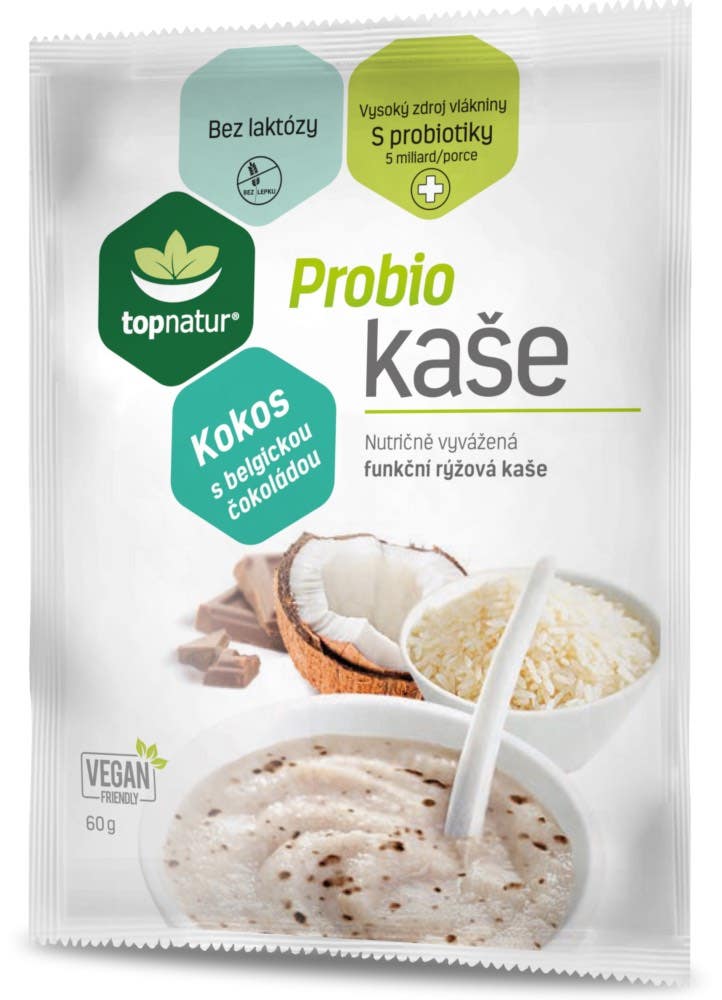 Topnatur Probio kaše kokos s belgickou čokoládou 60 g Obrázek