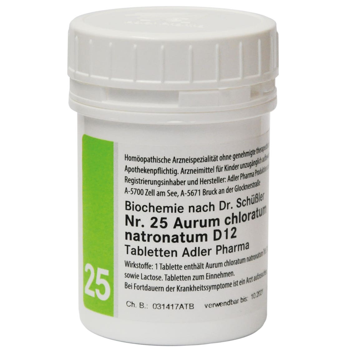 Adler Pharma Schüsslerovy soli - Nr. 25 Aurum chloratum D12 400 tablet